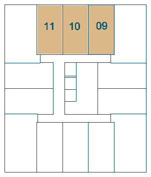 Posição do Garden 44 m² no andar: finais 09, 10 e 11