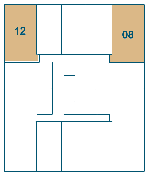 Posição do Garden 61 m² no andar: finais 08 e 12